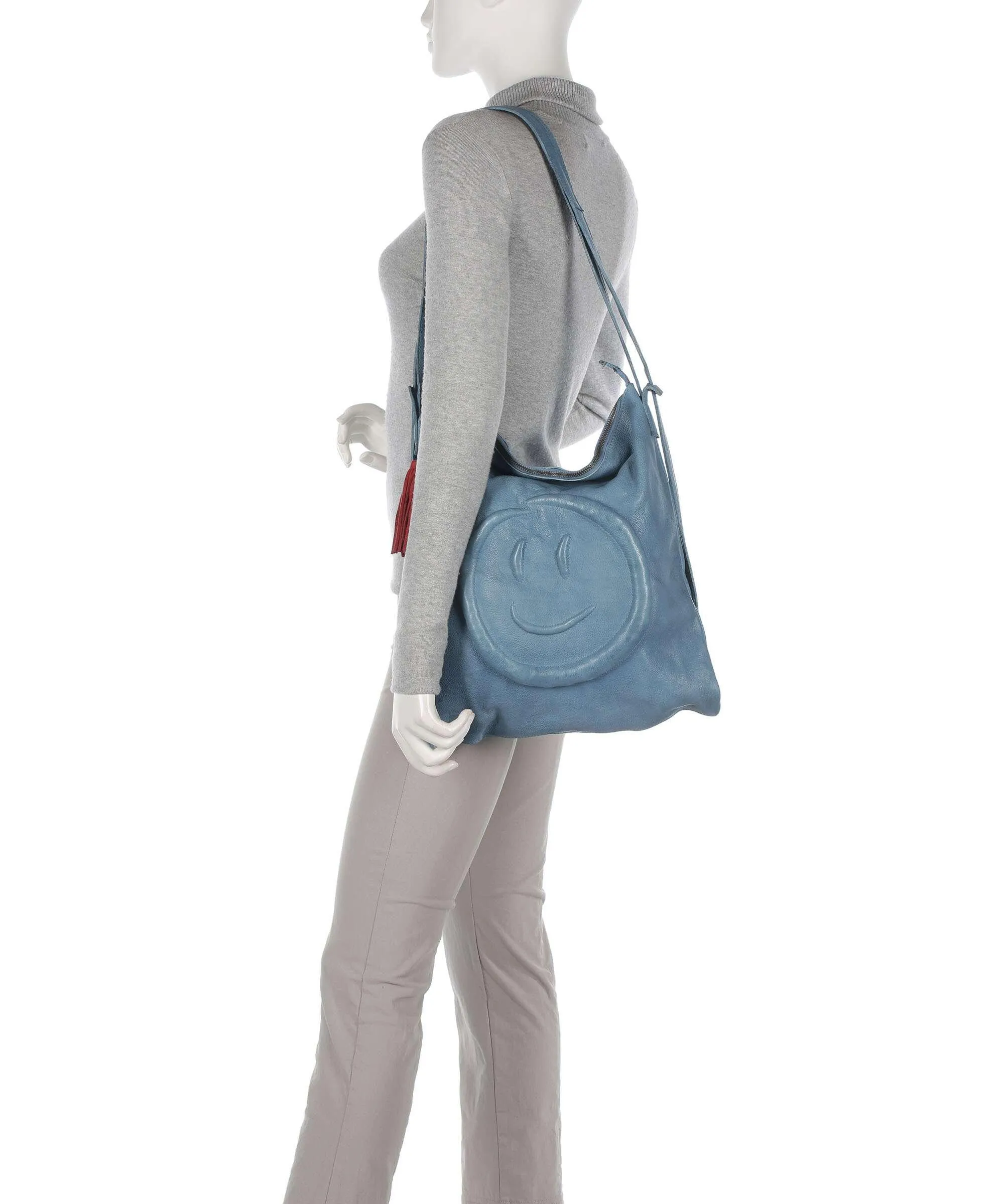  Taschendieb Wien Paradiesgarten 1 Borsa a zainetto pelle di vacchetta grana blu  