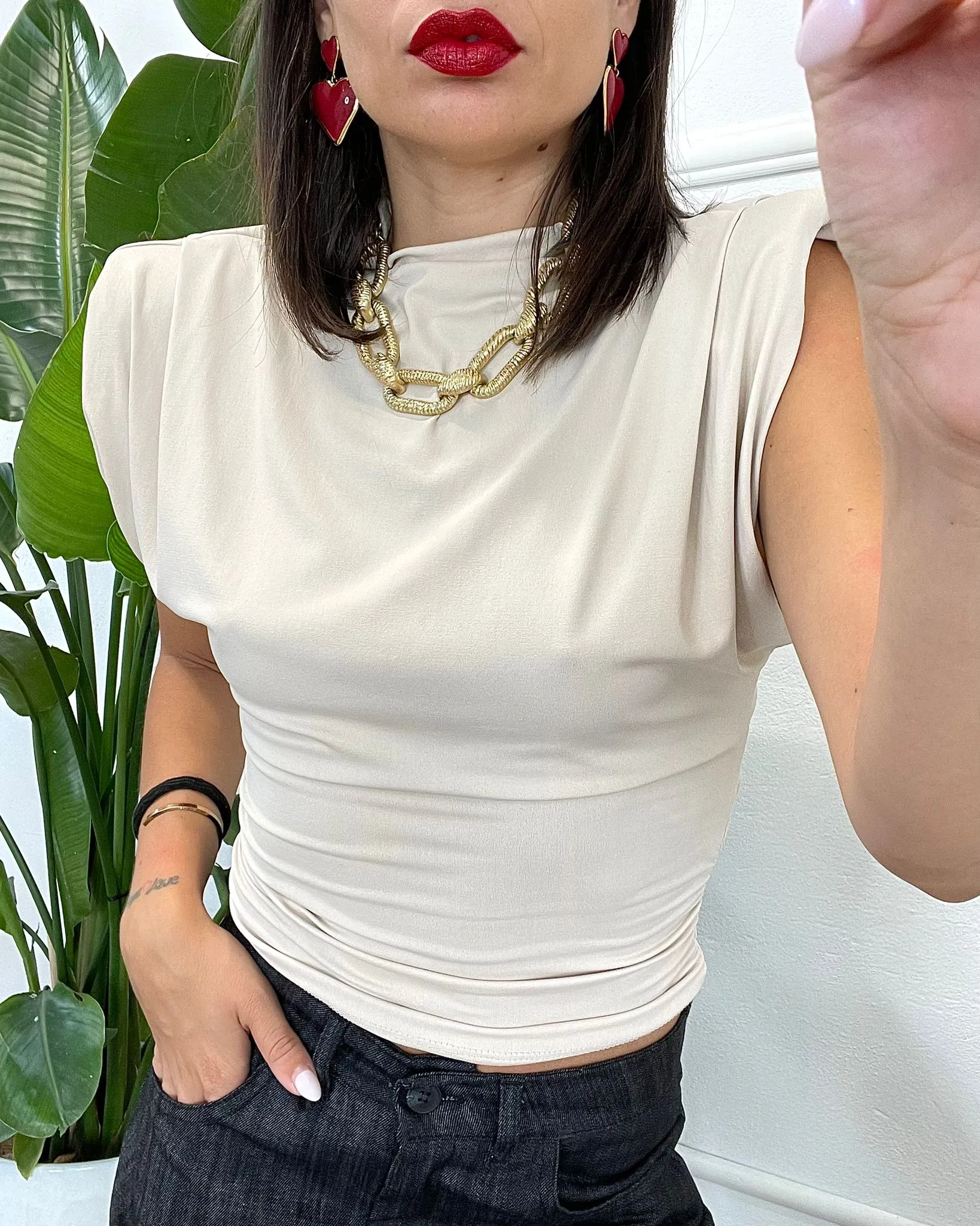TOP COLLO ALTO 500 beige