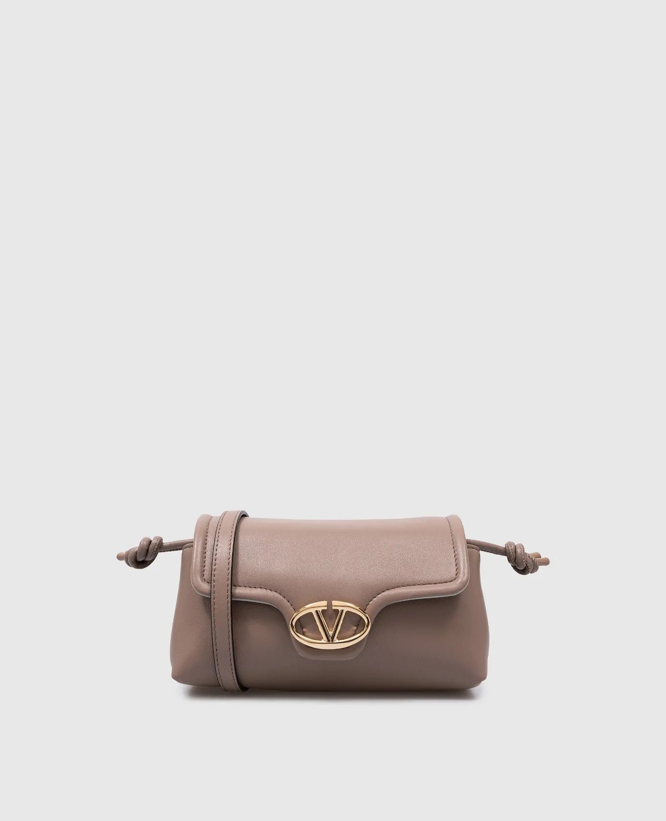 Valentino Borsa a tracolla in pelle beige VLOGO del 1960 5W2P0AC4ZFJ