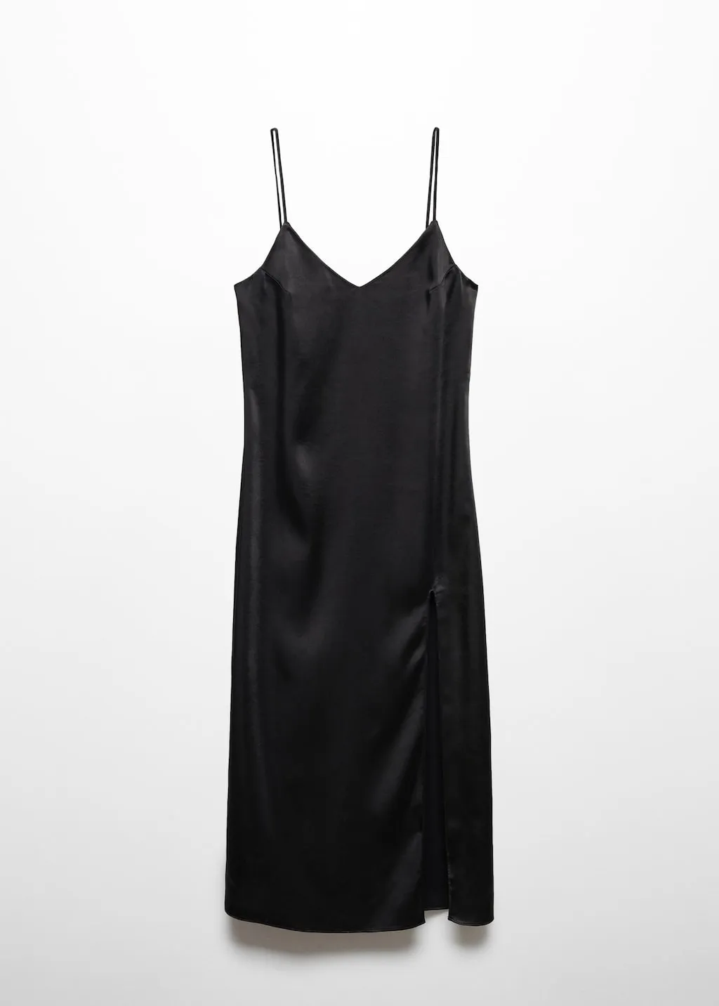 Vestito satinato spacco