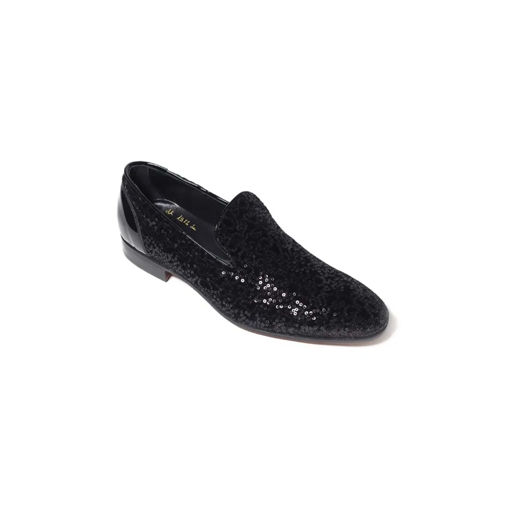 Vittorio Martire - Edmondo - Nero - Red Carpet Collection - Paillettes - Scarpe Artigianali Italiane - Pelle Luxury